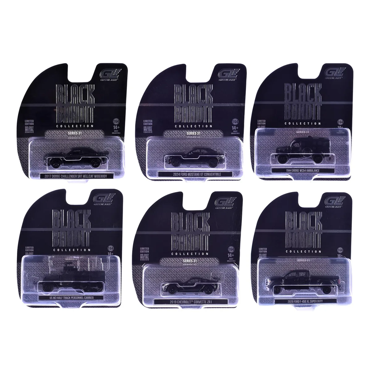 GREENLIGHT GREENLIGHT "Black Bandit" Series 31 6 piece Set 1/64 Diecast Model Cars — product photo