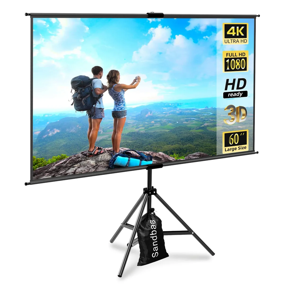 lejiada 60IN 60 inch Portable Projector Screen with Tripod Stand — product photo