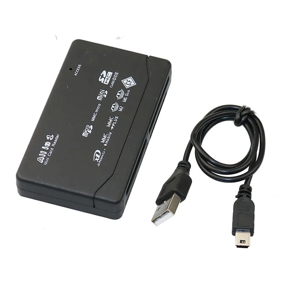 Hetai Tech Hetai Tech 8-in-1 USB 2.0 Card Reader Black 52.5cm Cable — product photo