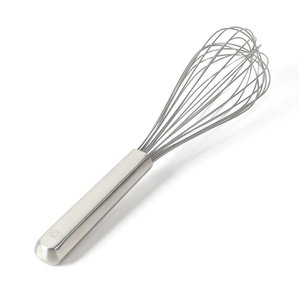 Stainless steel balloon whisk with weighted handle, 12 inches long
