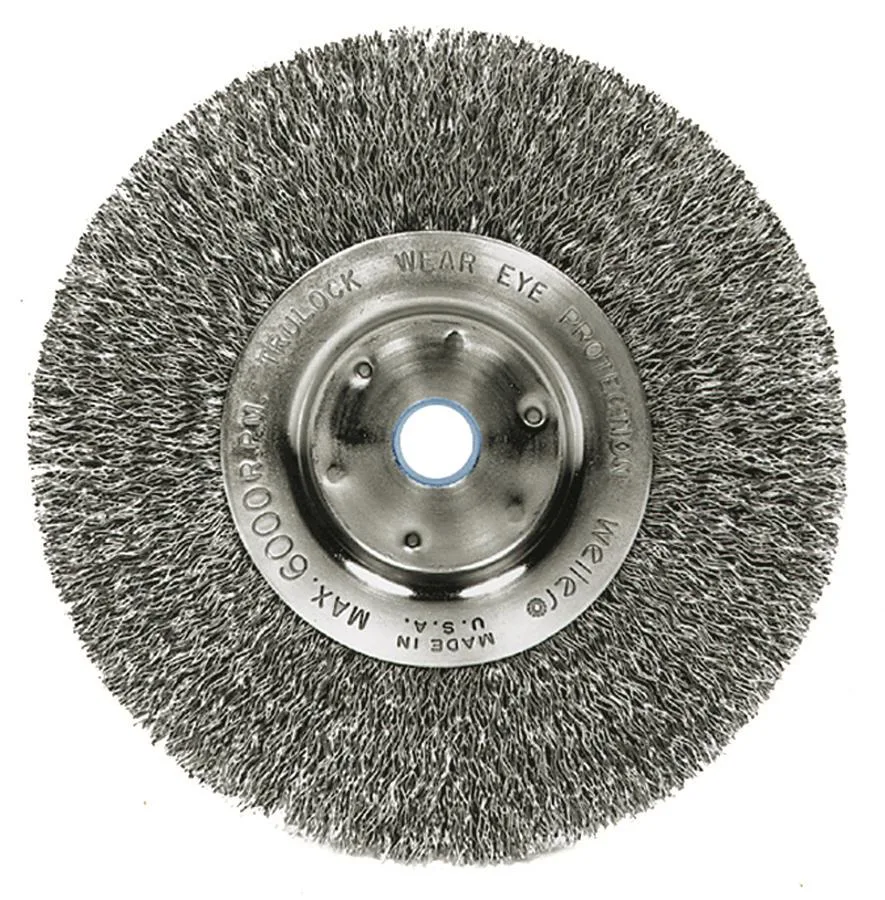 Weiler Weiler 01705 Crimped Wire Wheel Brush 6 in 0.012 in 16 5/8 in Threaded Arbor — product photo