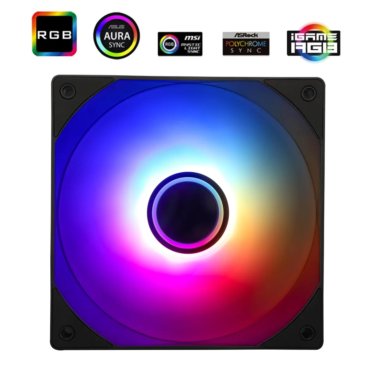 Corn Electronics Corn Electronics 120 mm ARGB Case Fan 1500 RPM 66.17 CFM Black — product photo