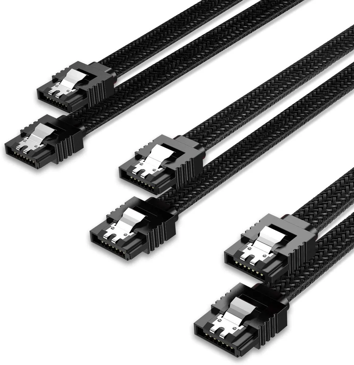 THE ORDINARY THE ORDINARY SATA Cable III 3-Pack 6Gbps Straight Locking Latch 50cm 18 Inch Black — product photo