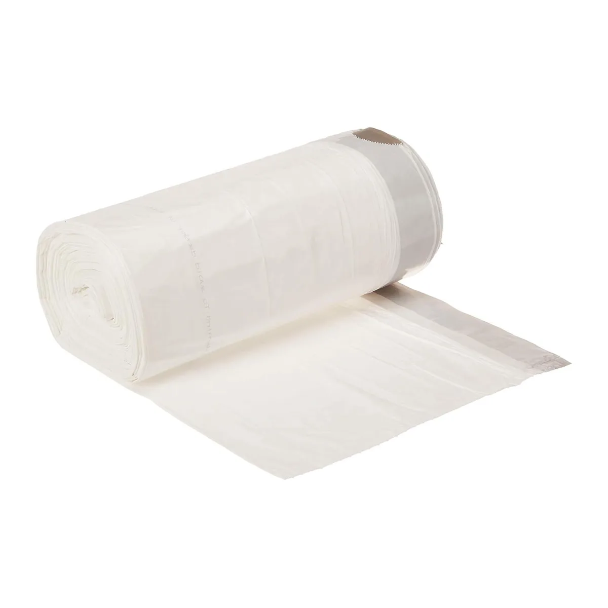 Box of 50 white 18-gallon compactor bags, 2 mil plastic