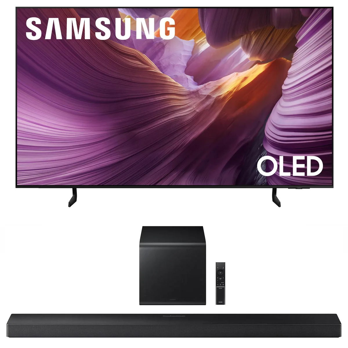 SAMSUNG SAMSUNG QN77S85FAEXZA 77" OLED 4K 120Hz TV + HW-QS700F 3.1.2 Soundbar (2025) — product photo