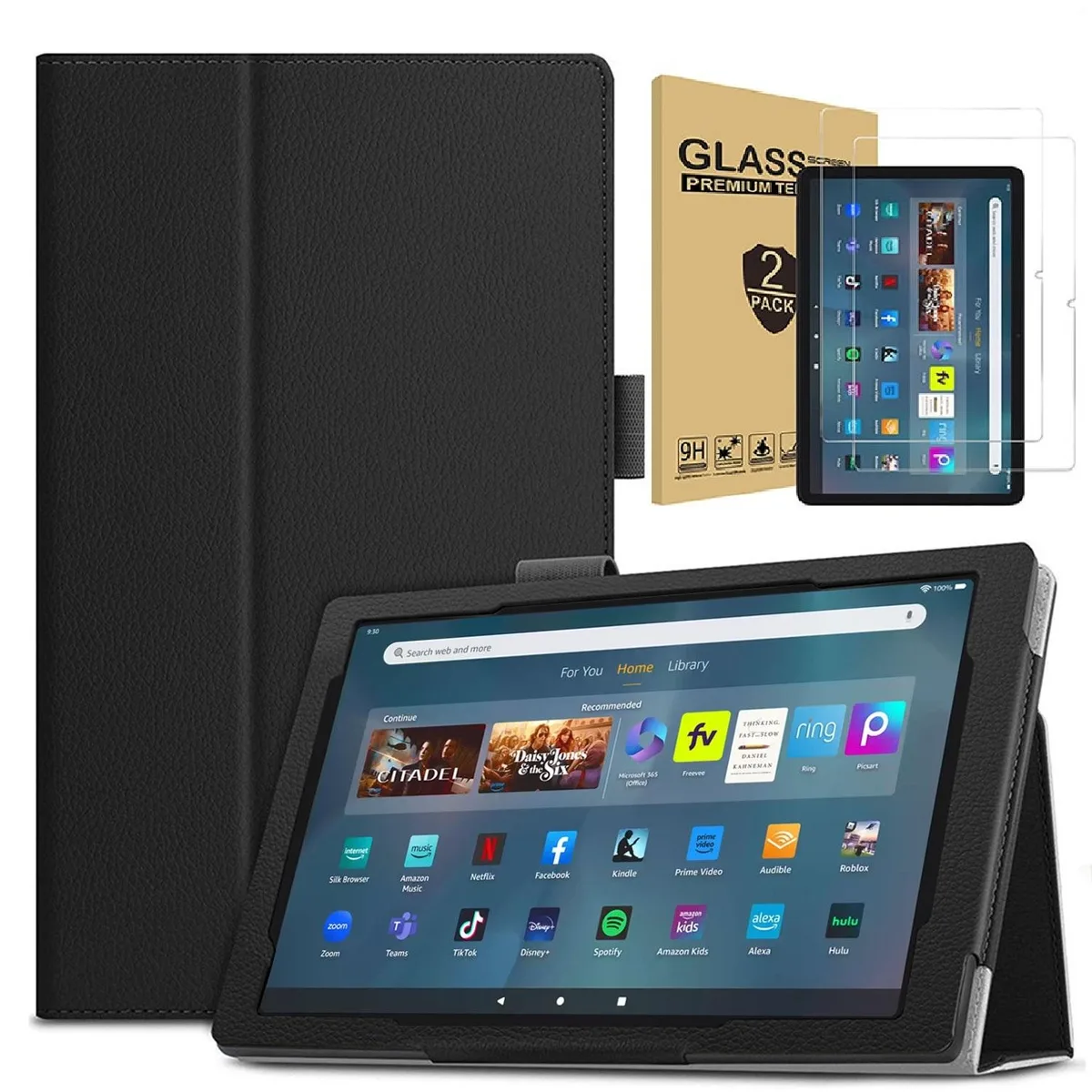 anicestore anicestore Amazon Fire Max 11 Case + 2 Tempered Glass Screen Protector Black — product photo