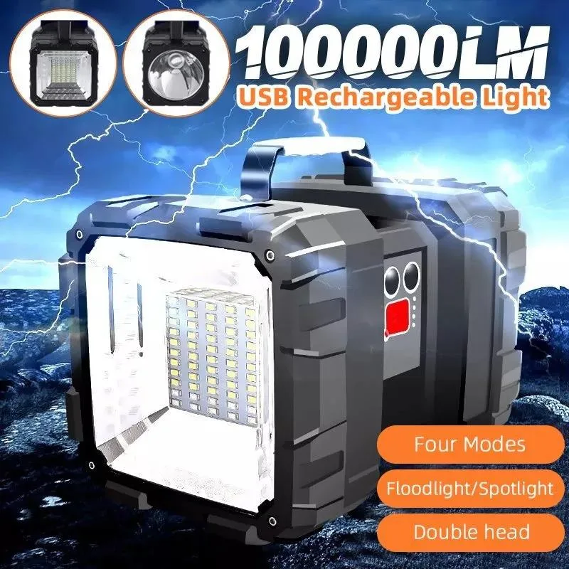 NShi NShi USB Rechargeable LED Searchlight 100000lm 10000mAh Power Bank — product photo