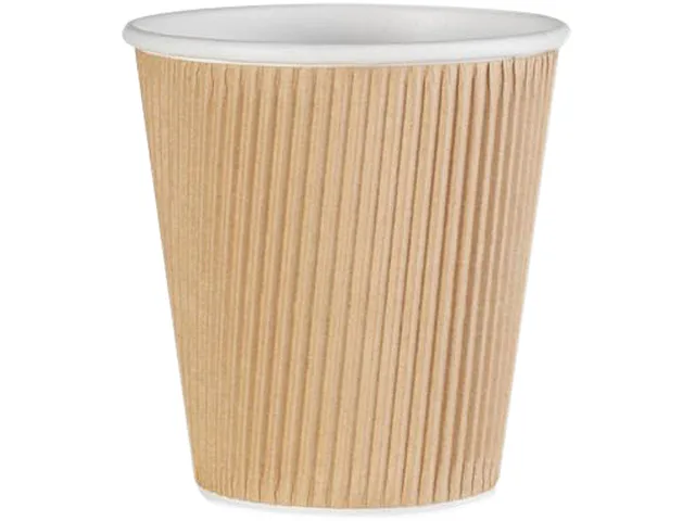 Genuine Joe Genuine Joe 11256CT Ripple Hot Cup 10 oz 500/Carton Brown — product photo