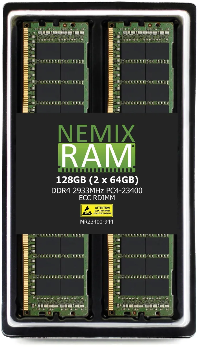 NEMIX RAM NEMIX RAM 128GB (2x64GB) DDR4 2933MHz CL21 ECC RDIMM memory upgrade for Dell Precision 7820 Tower — product photo