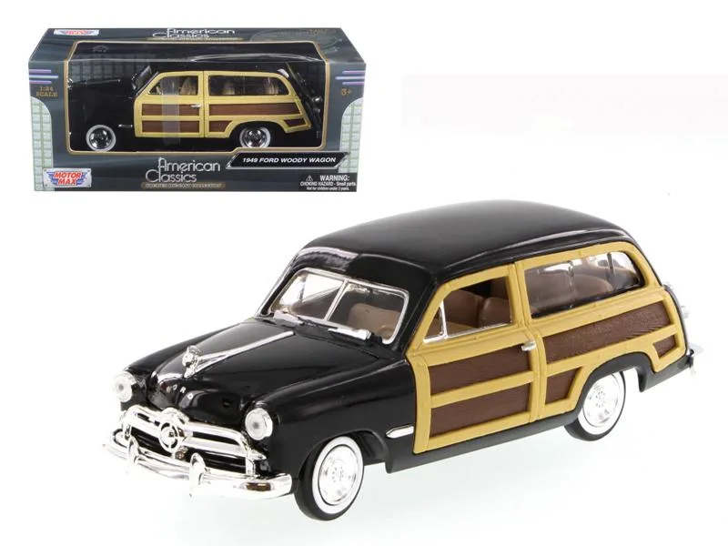 MOTORMAX MOTORMAX 1949 Ford Woody Wagon Black 1/24 Diecast Hobby Collectible — product photo