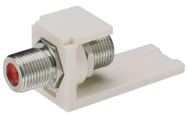 Ivory plastic Mini-Com F-Type coupler, 3.500 length