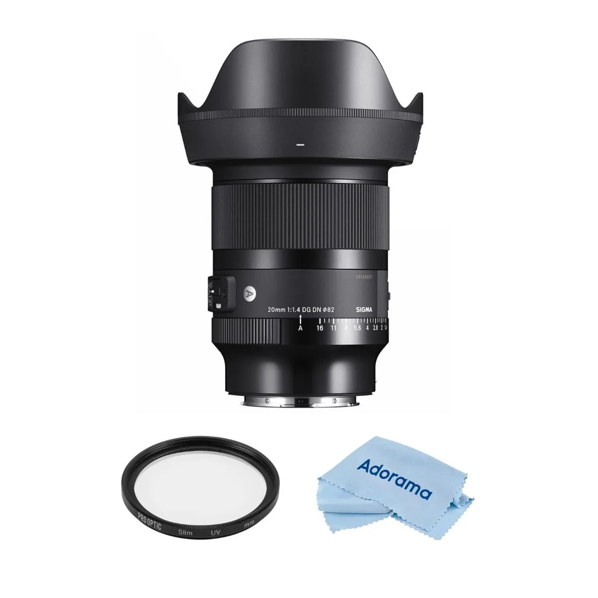 SIGMA SIGMA 20mm f/1.4 DG DN Art Lens for L Mount Bundle with 82mm UV Filter — product photo