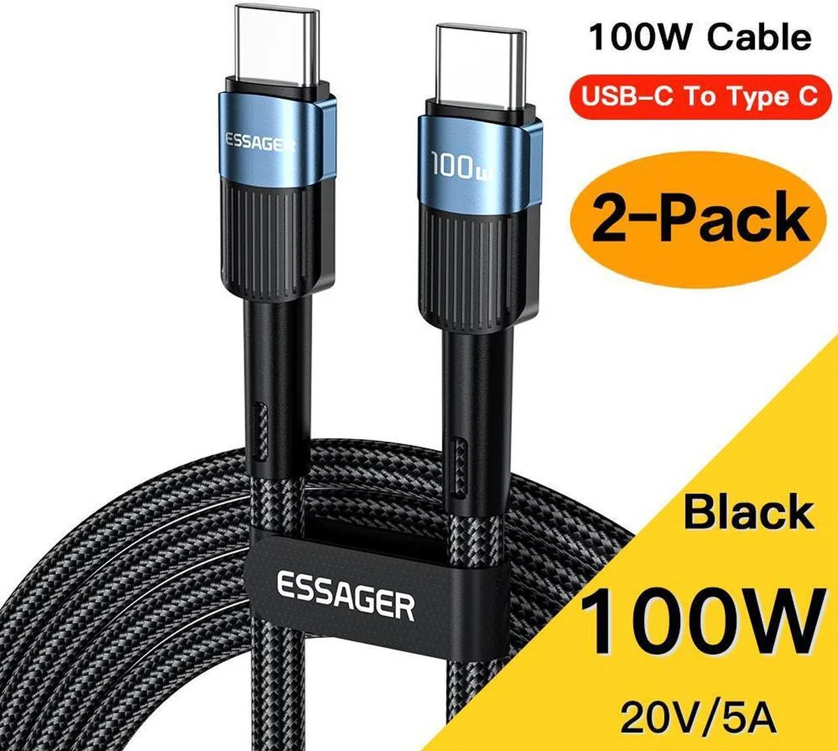 SMUGDESK SMUGDESK USB C to USB C Cable 100W 3.3ft 2-pack — product photo