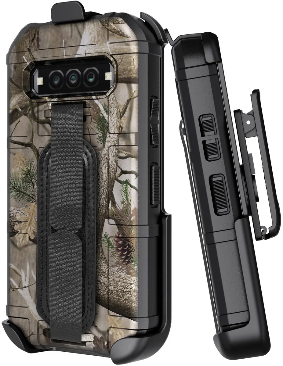 Nakedcellphone Nakedcellphone Special Ops Rugged Shield Case + Strap + Clip for Kyocera DuraForce Pro 3 (E7200) Camo Tree — product photo