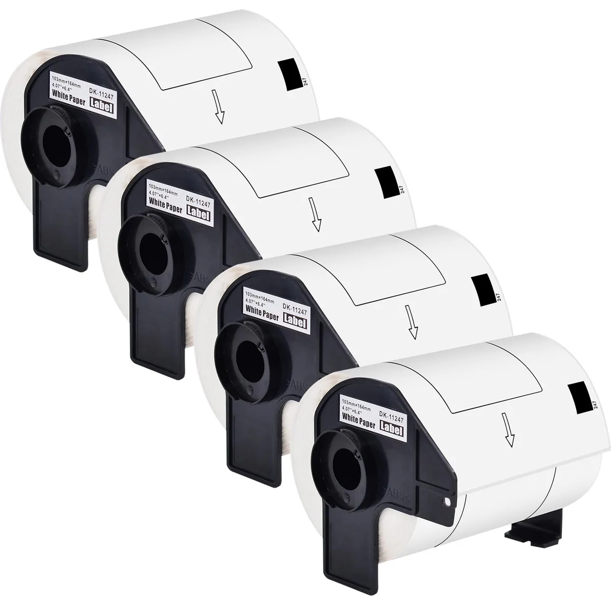 GREENCYCLE GREENCYCLE DK-1247 4.07x6.4" White Labels 4 Rolls 180/Roll — product photo