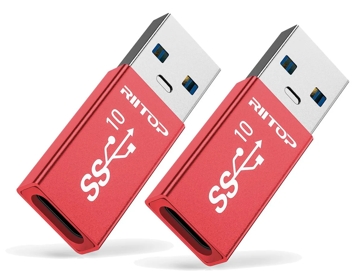 RIITOP RIITOP USB C Female to USB A Male Converter 10Gbps Double-Sided 2-Pack — product photo