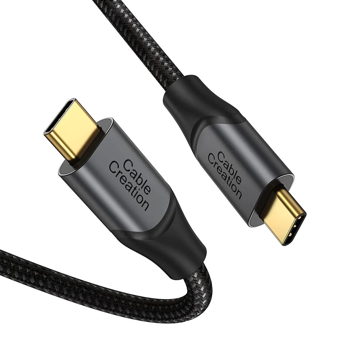 CableCreation CableCreation USB C to C cable 10 ft 100W 480 Mbps braided grey — product photo