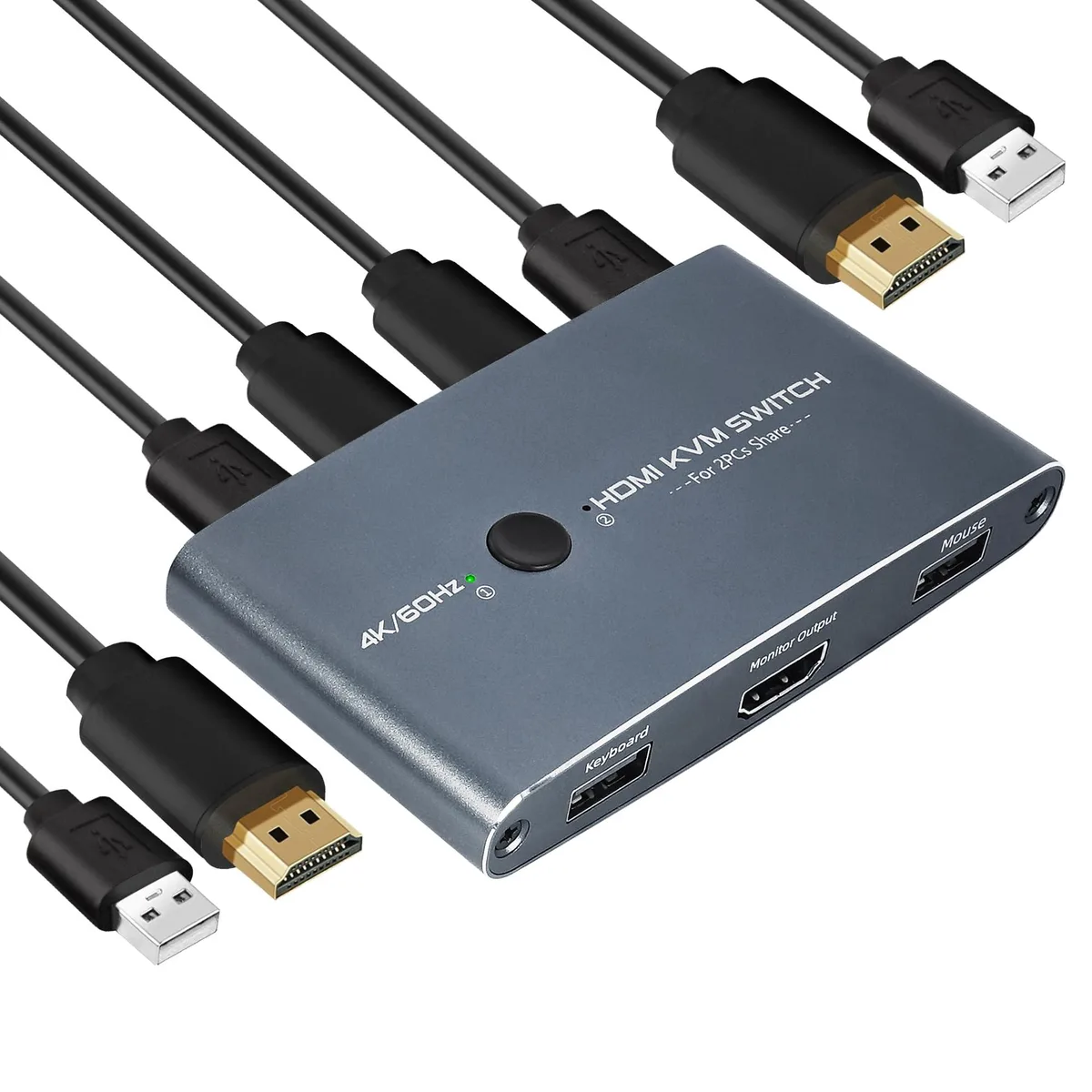 BUCIER BUCIER KS605AL-T KVM Switch 2 Port 4K@60Hz — product photo