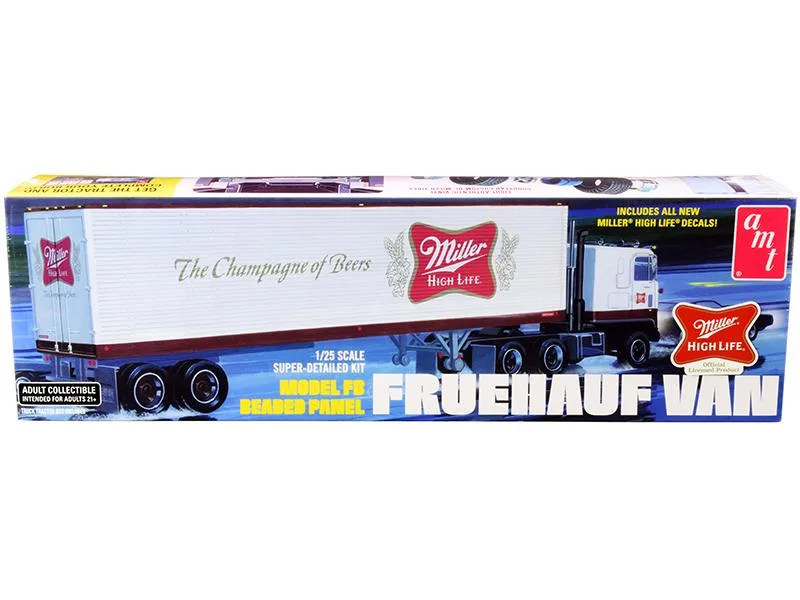 AMT AMT 1234 Fruehauf FB Beaded Panel Van Trailer "Miller" 1/25 Scale Model Kit — product photo