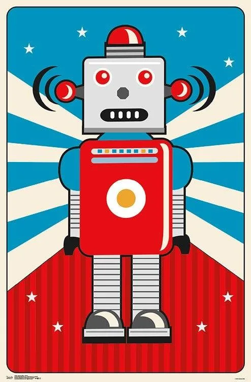 Poster print of a robot on heavy stock paper 22 by 34 inches