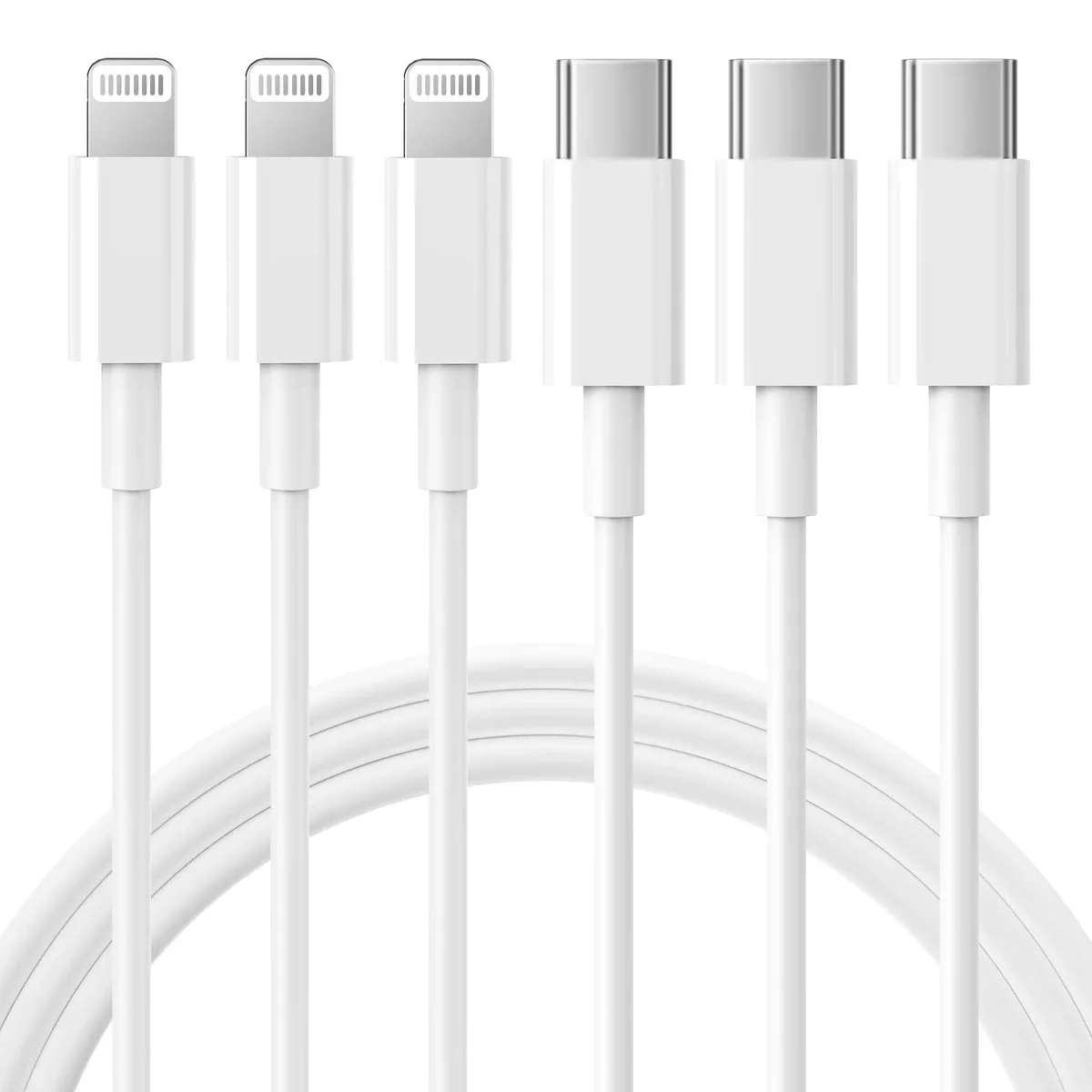 RadTech Ximytec_SG3p10f14 5T 3-Pack USB-C to Lightning 6ft 20W White — product photo