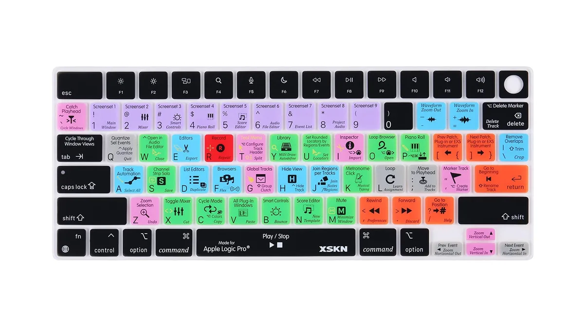 Batianda Batianda Logic Pro Shortcut US Keyboard Cover Skin 13.6 15.3 inch MacBook Air 2022 2023 2024 2025 M2 M3 M4 — product photo