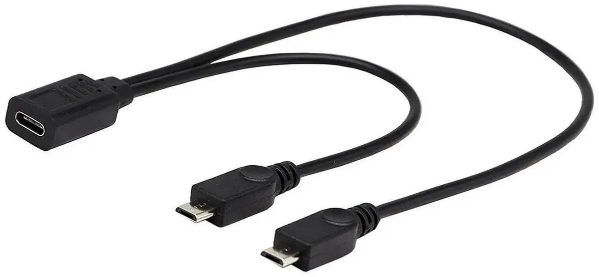 SMUGDESK SMUGDESK 30cm Multi-Connector USB Cable Micro USB 2.0 &amp; USB-C — product photo