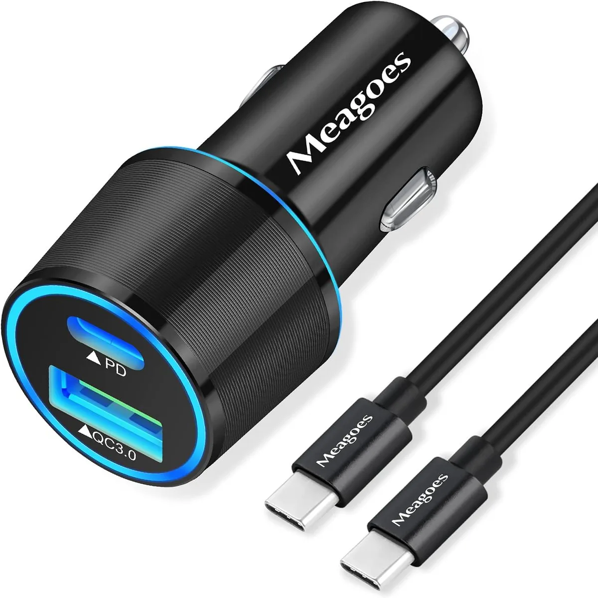 Hamzan Hamzan 67.5W Car Charger USB-C 45W PD + 22.5W QC3.0 with 3.3ft Cable — product photo