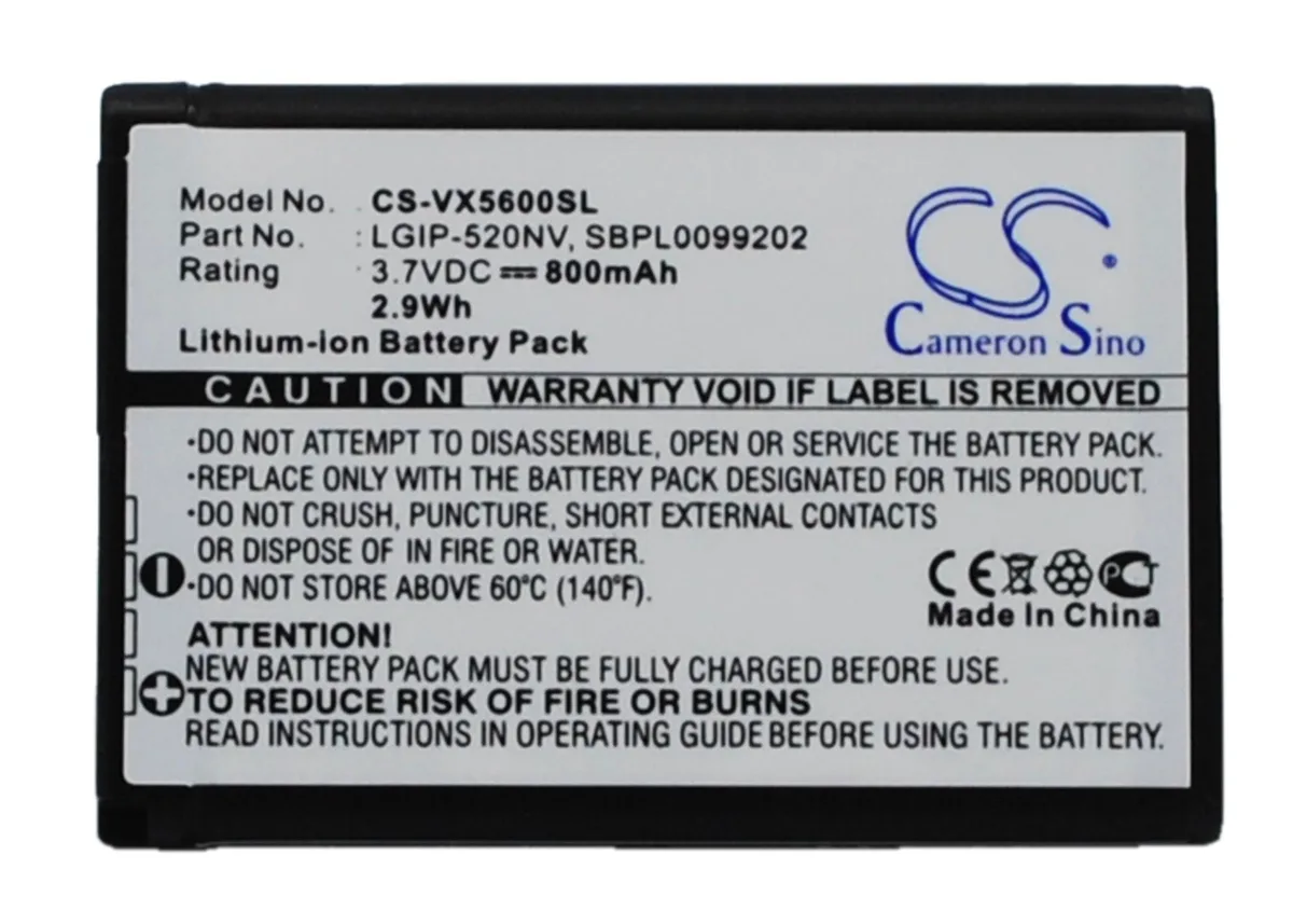 Cameron &amp; Co Cameron &amp; Co DS-CS-VX5600SL cell phone battery 3.7V 800mAh — product photo
