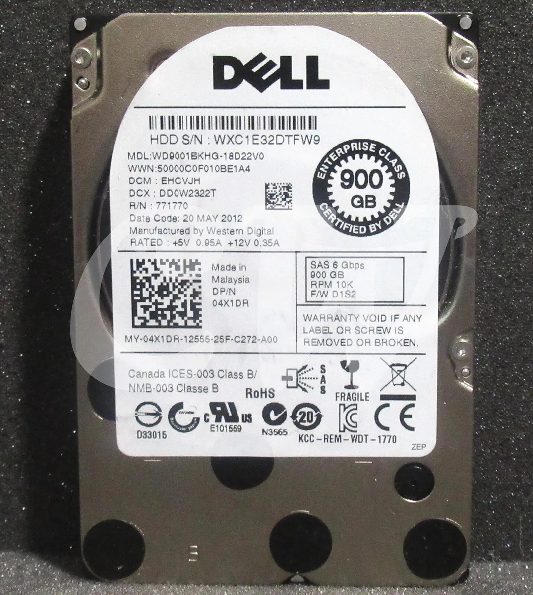 DELL DELL 4X1DR WD9001BKHG 900GB 10000RPM 6Gbps 2.5 SAS internal hard drive — product photo