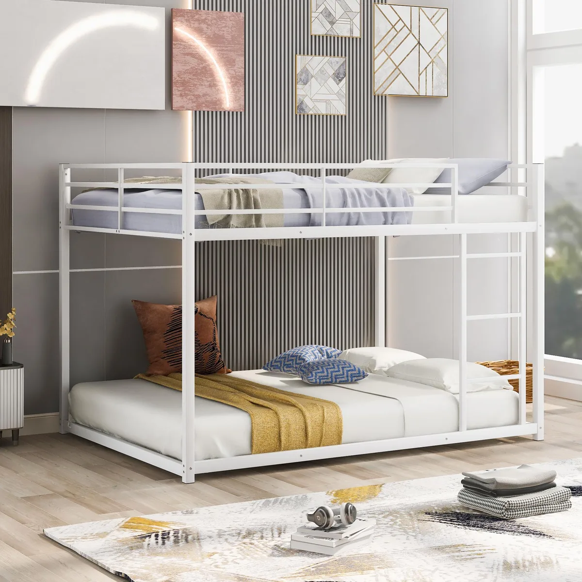 tuphen tuphen Full over Full Metal Bunk Bed White 197034 — product photo