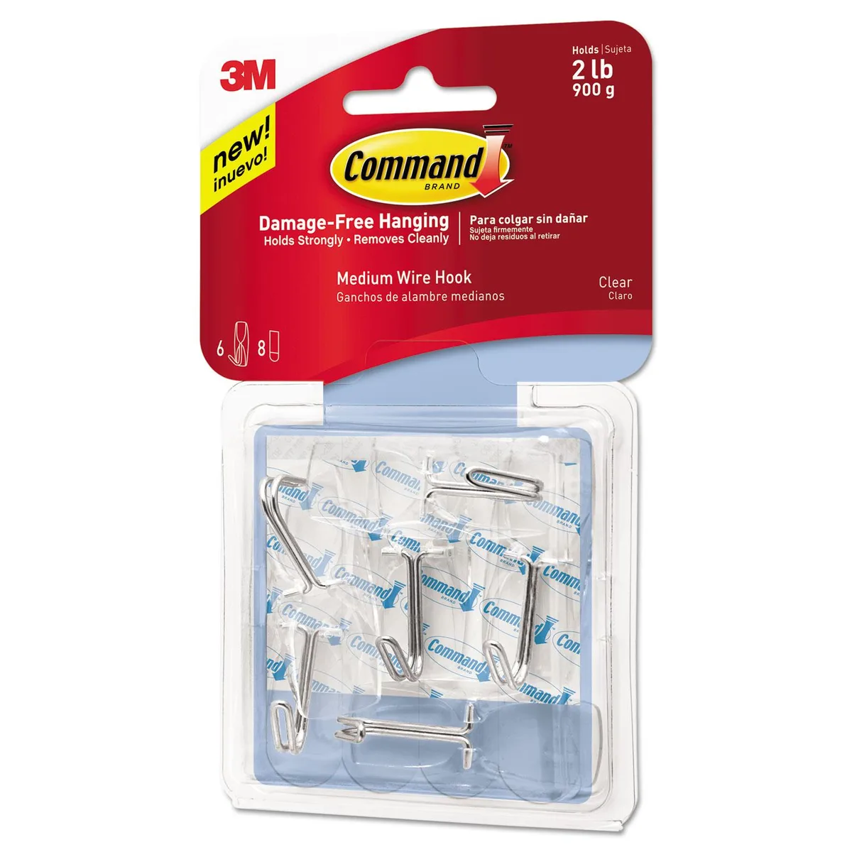 3M 3M 17065CLR-VPES Clear Medium Wire Hooks 6 Pack Home Accents — product photo