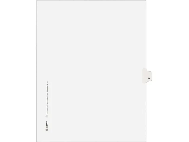 Avery Avery 11924 Legal Side Tab Divider Title 14 Letter White 25 Pack card filing — product photo