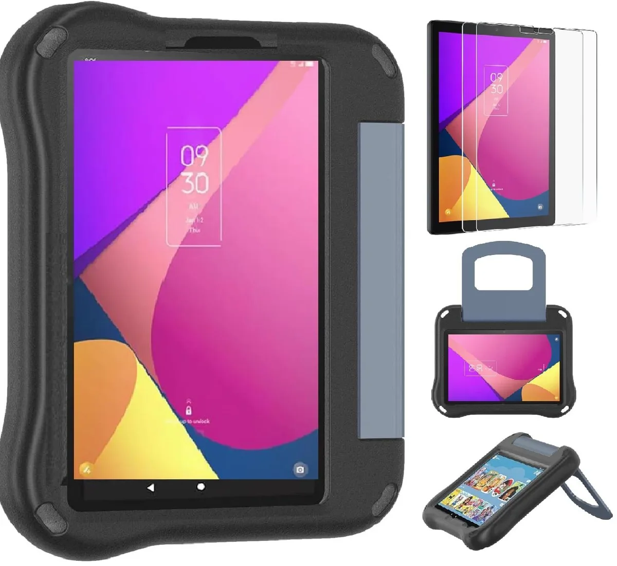 anicestore anicestore TCL Tab 8 LE Case with Screen Protector Kids EVA Cover Stand Handle Black — product photo