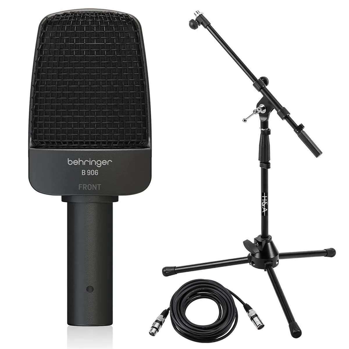 Behringer Behringer B 906 Supercardioid Dynamic Instrument Microphone Bundle with Stand and 25' XLR Cable — product photo