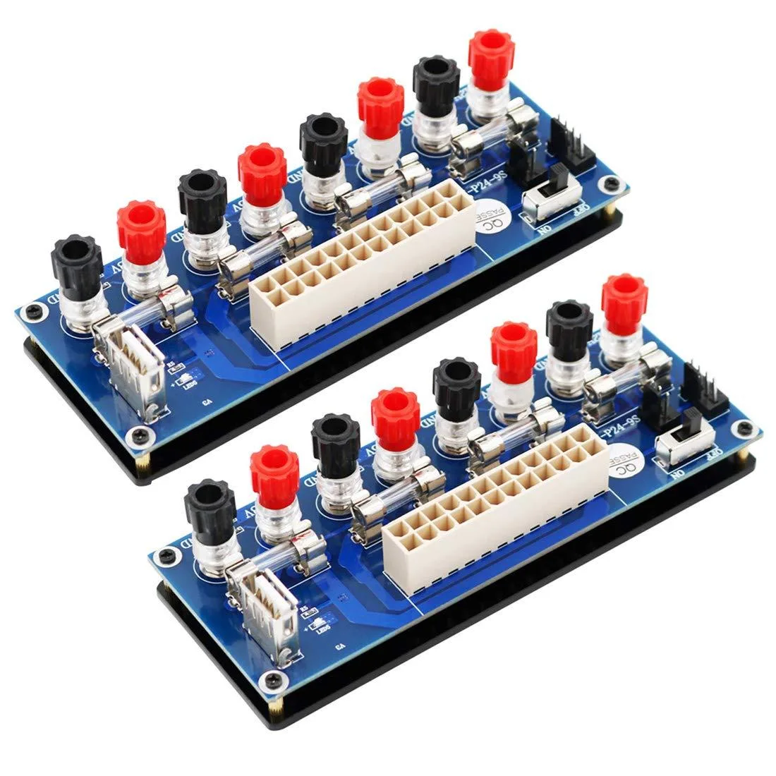 Vszerda Vszerda 2pcs 20/24 Pin ATX Benchtop Power Adapter Board with USB 5V Port Blue — product photo