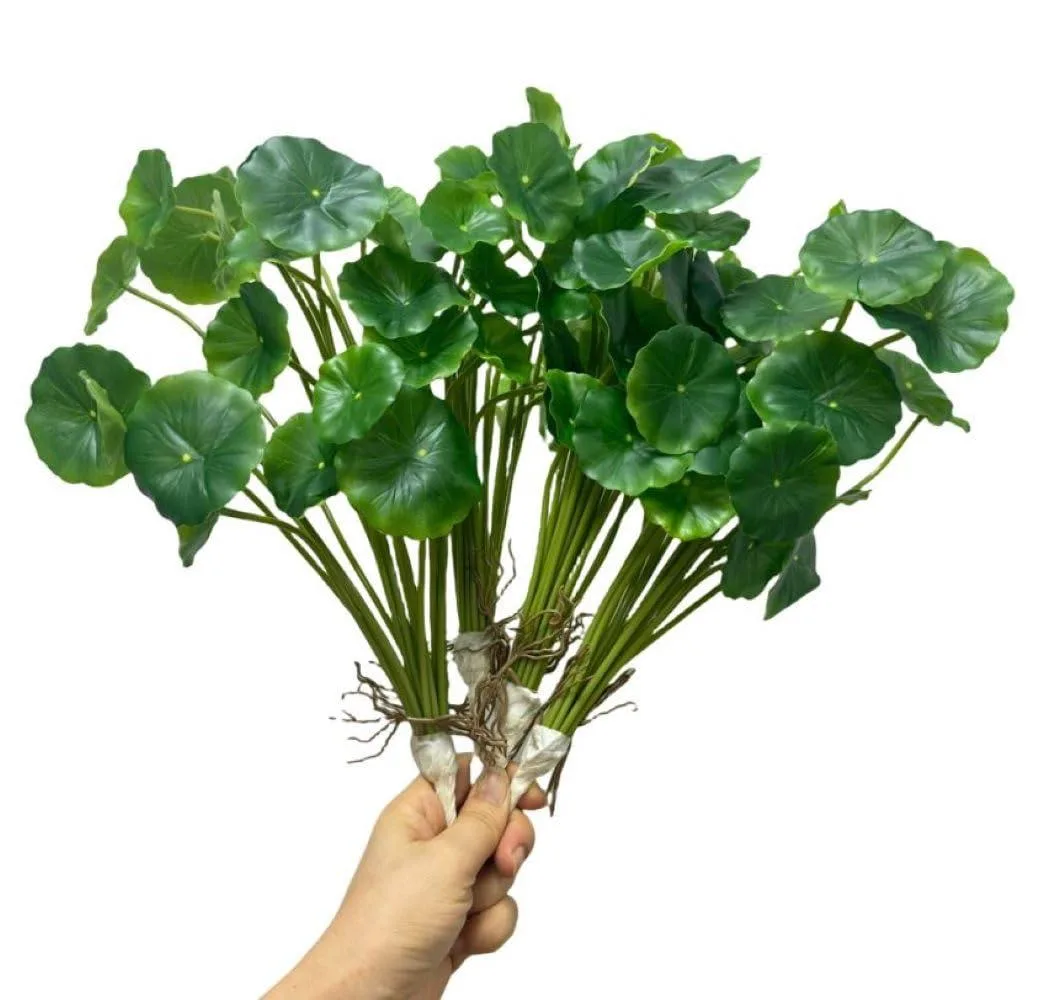 Corkwaw Mini Artificial Lotus Leaves 14.5-inch 18 Stems 4 Bunches — product photo