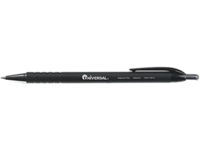 Universal Business Supply Universal Business Supply UNV15510 retractable ballpoint pen black medium dozen — product photo
