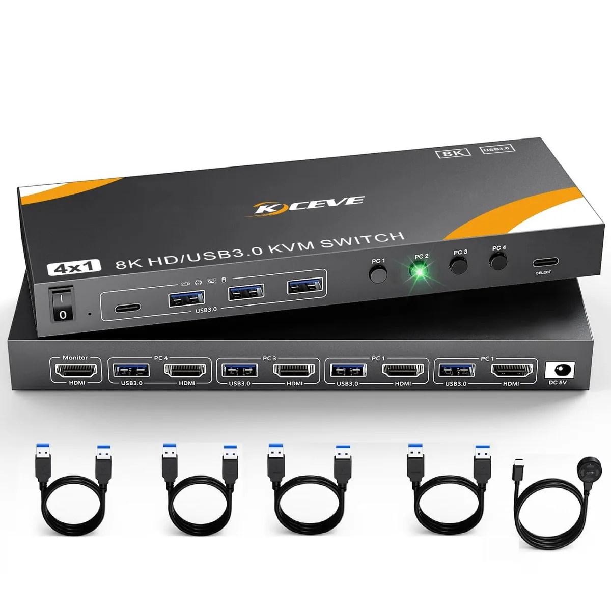 AUTYUE AUTYUE 4-Port HDMI 2.1 KVM Switch 8K@60Hz 4K@120Hz USB 3.0 — product photo