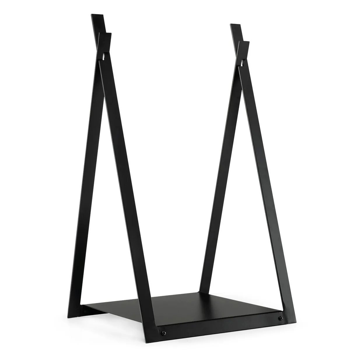 SlickBlue SlickBlue Triangle Firewood Rack with Raised Base Black 16 x 14.5 x 27.5 in — product photo