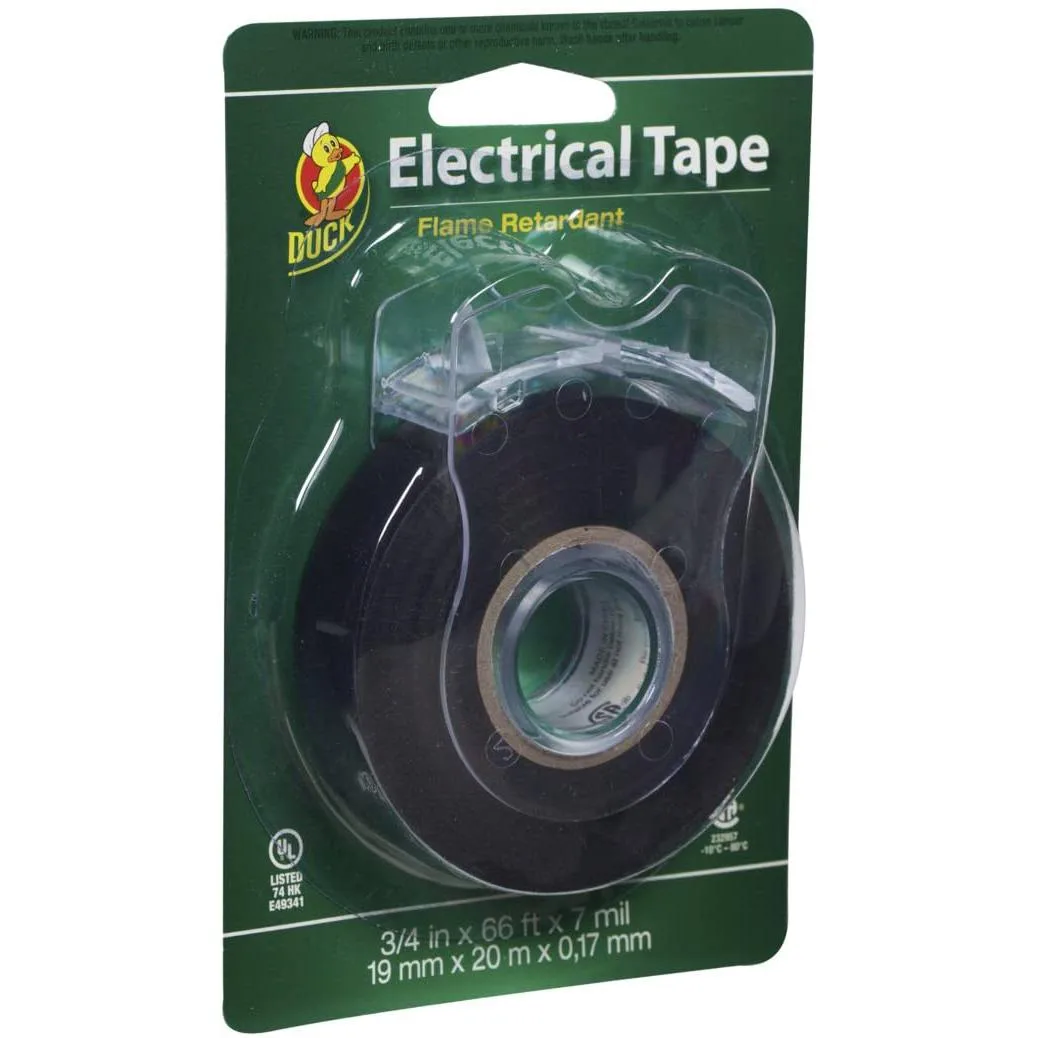 Duck Duck Electrical Tape 3/4 in x 66 ft Black with dispenser — product photo