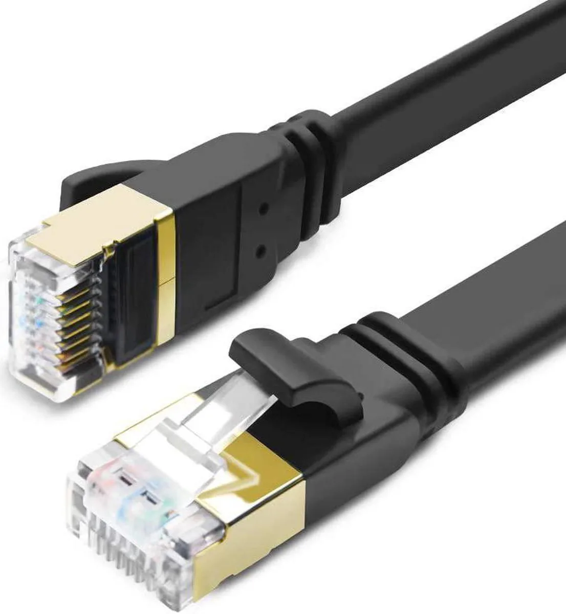 Vszerda Vszerda CAT8 SFTP flat network ethernet cable 10ft 26AWG 40Gbps 2000MHz 50µ gold RJ45 — product photo