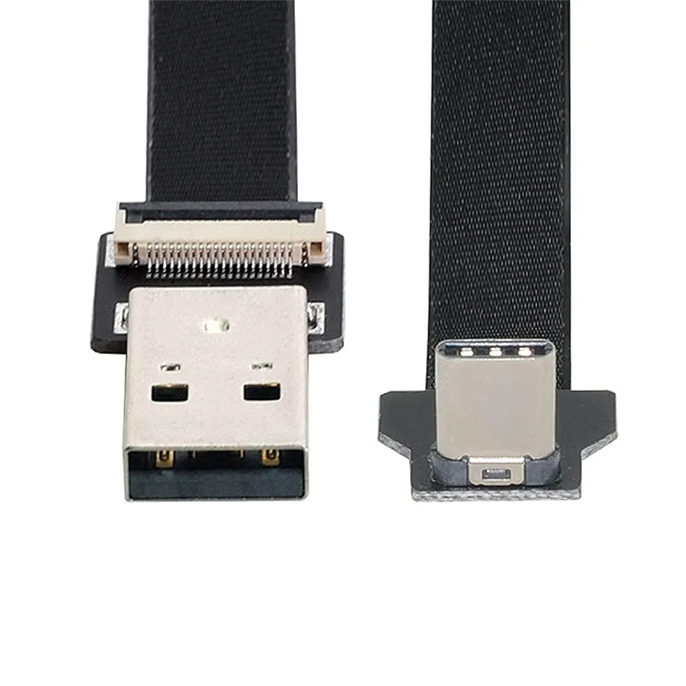 LORDWORLD LORDWORLD USB 2.0 Type-A to USB-C Angled FPC Cable 20cm — product photo