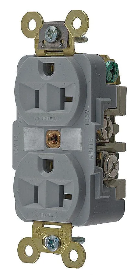 Hubbell Incorporated Hubbell Incorporated HBL5362GY Straight Blade Receptacle 5-20R 20 A Gray — product photo