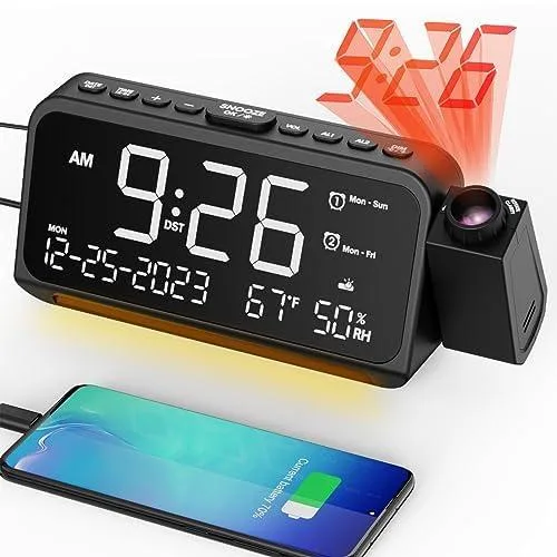 Emerson CR1024 Projection Alarm Clock with 180° Swivel Projector — product photo