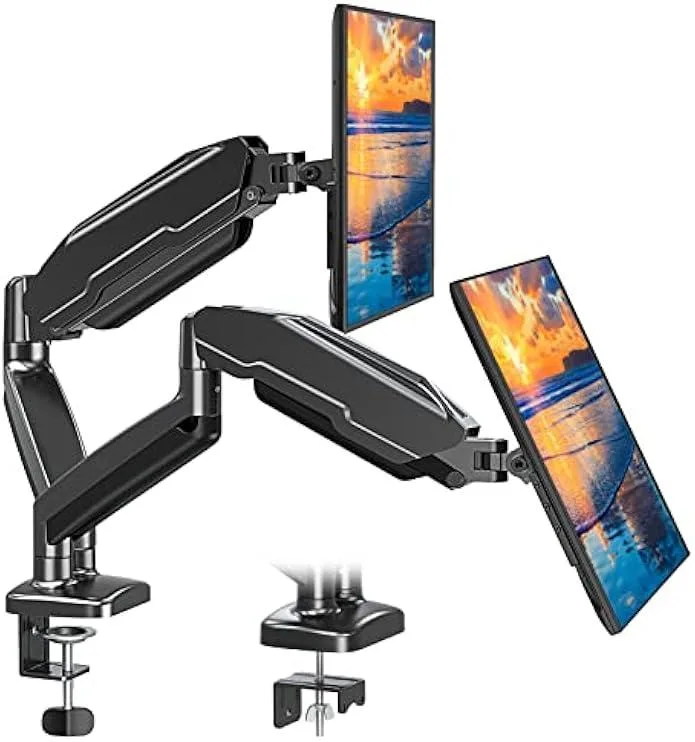 TAURKENAM TAURKENAM MOUNT PRO Dual Monitor Mount 13-32 Inch Gas Spring Arm 17.6lbs VESA 75x75 100x100 Office Equipment — product photo