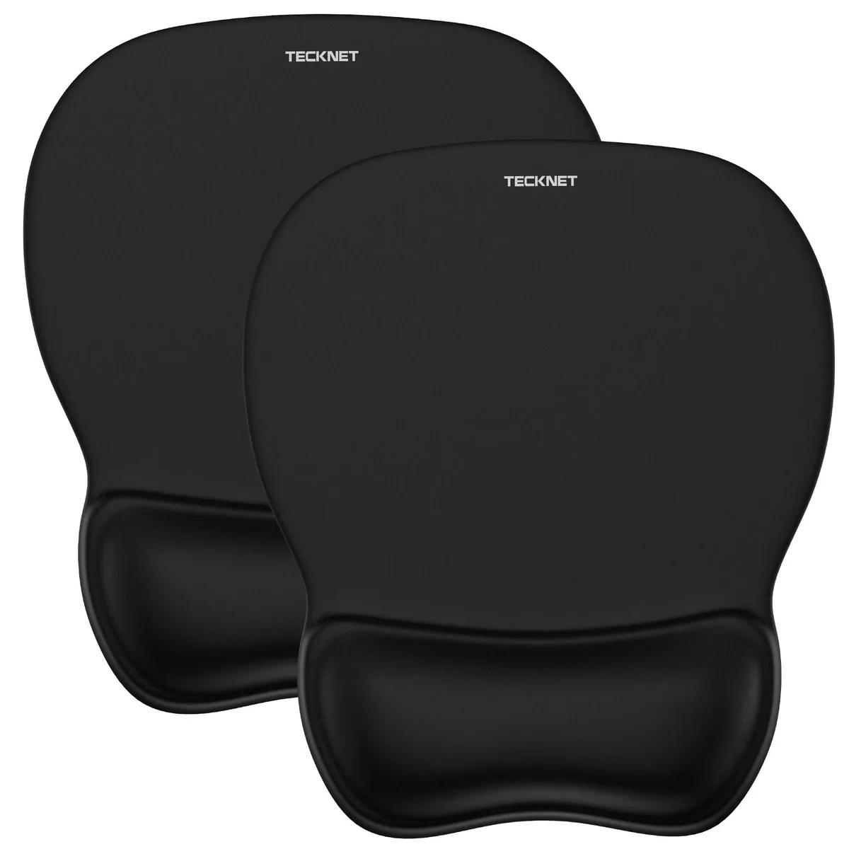  TECKNET 2 Pack Gel Mouse Pad with Wrist Rest Charcoal Black 9.0 x 8.0 in — product photo
