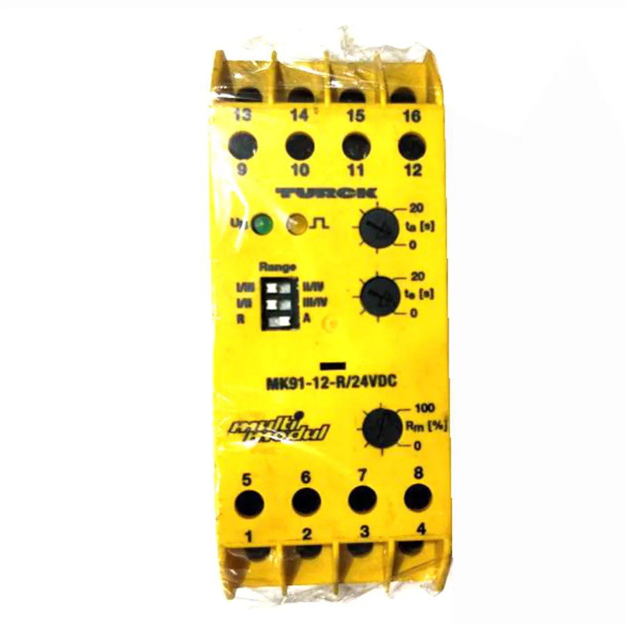 Rectangular black plastic level controller with terminal chamber and corner LEDs