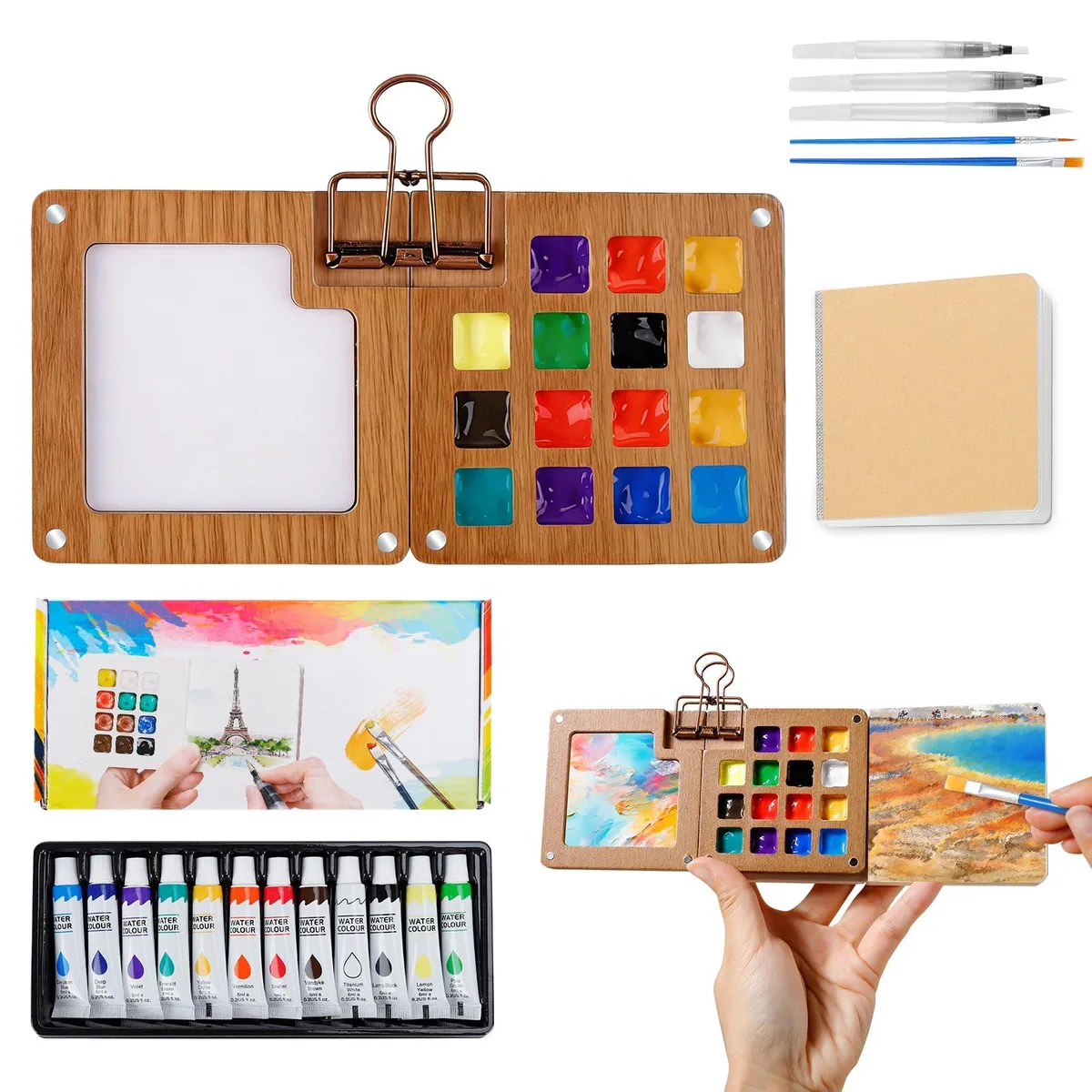  Tuuhins YLTZ 12-color 15-compartment watercolor kit 7.4x4.33x1.97 in — product photo