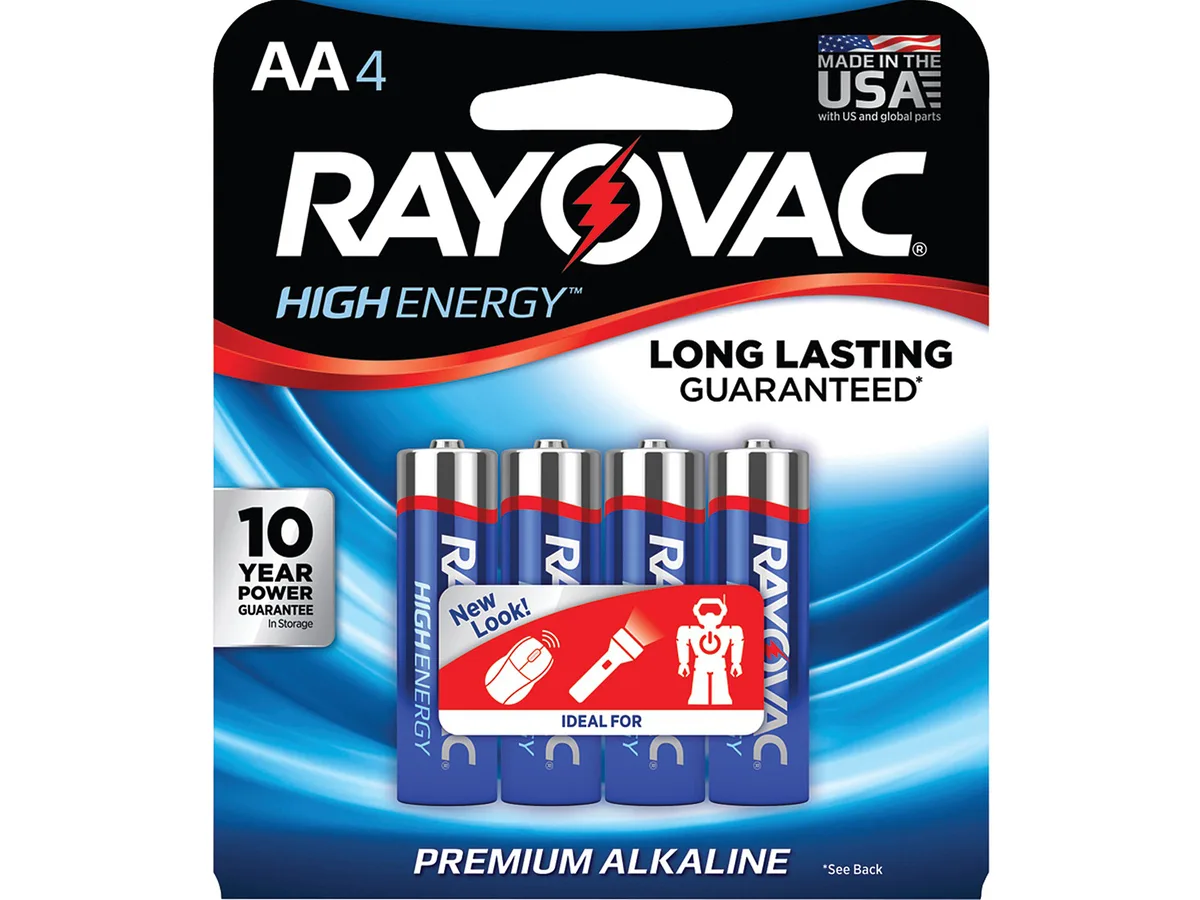 Rayovac Rayovac 815-4J AA Alkaline standard battery 4-pack — product photo